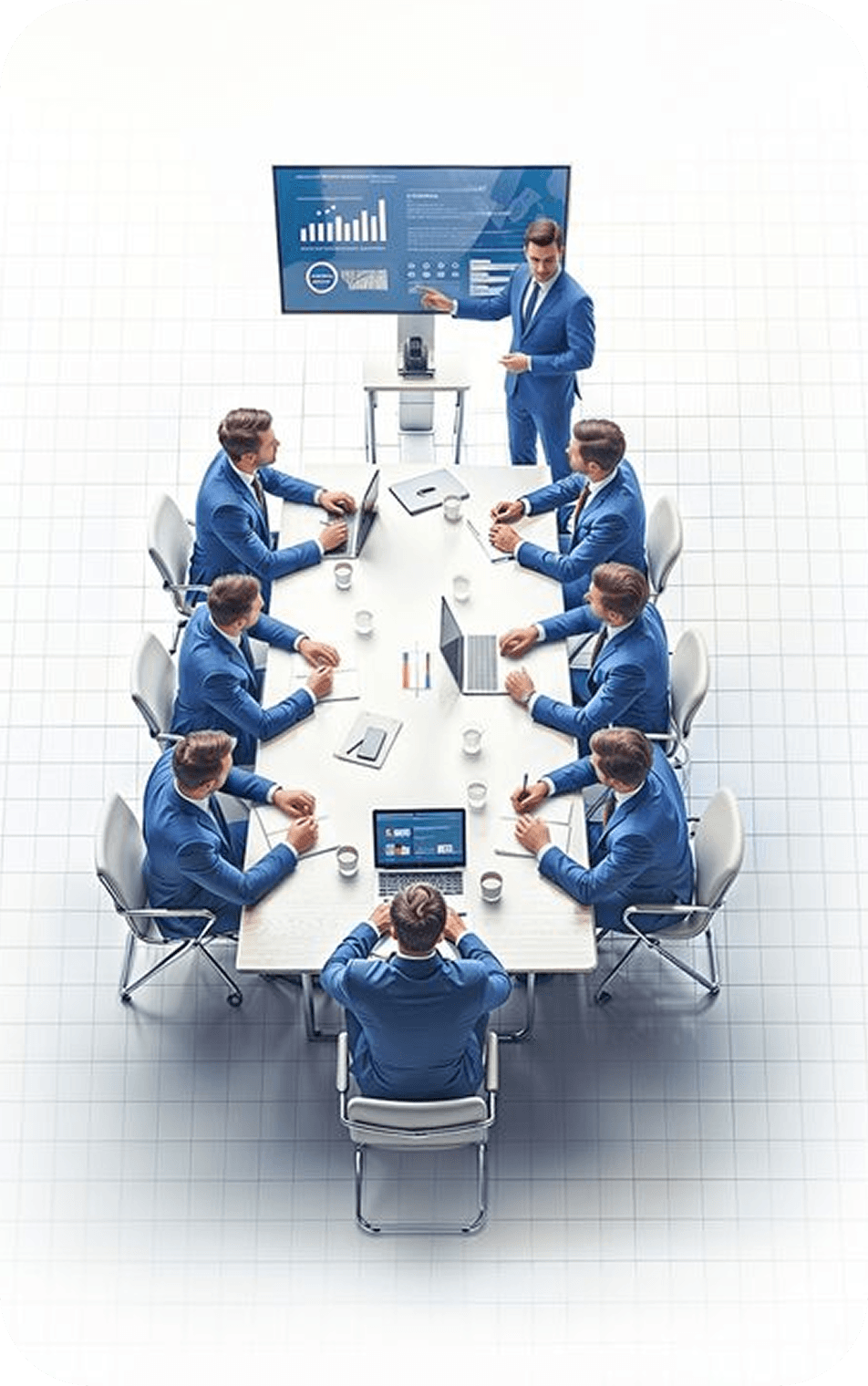 Team collaborating around a table